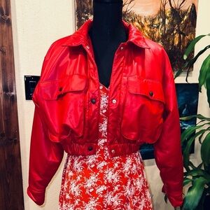 A2Y Red Bomber Jacket with Custom Patch Size Small